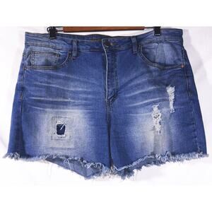 Copperflash Women's Size 16 High Rise Distressed Denim Shorts